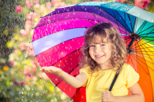 child-rain-spring